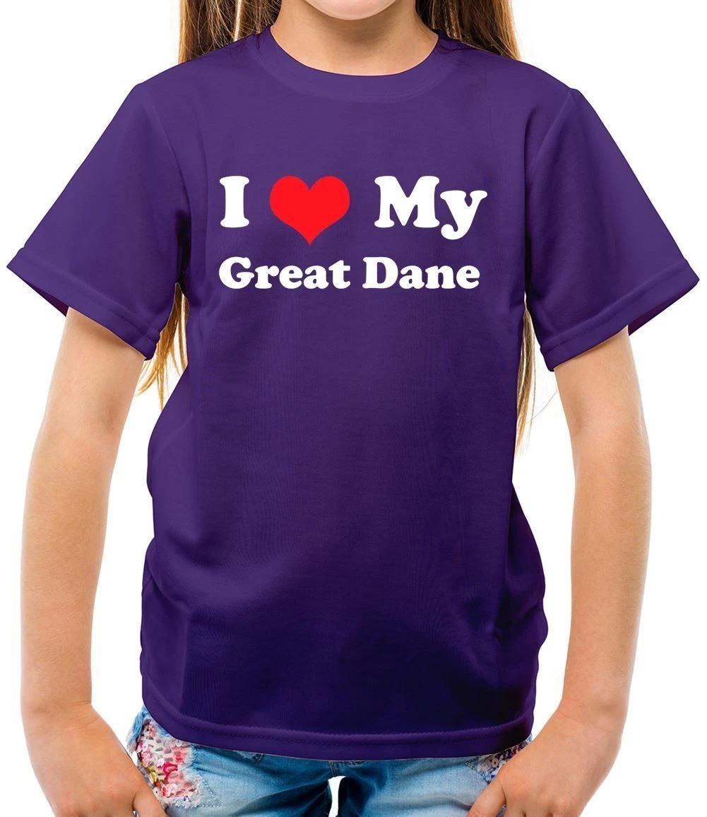 I Love My Great Dane - Kids T-Shirt - Dog Puppy Canine Pet Danish Breed 130