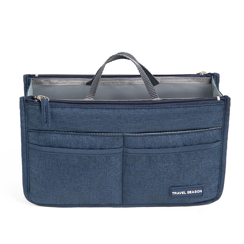 Large Capacity Fashion Cosmetic Bag with Double Zipper - Stylish Handheld Organizer