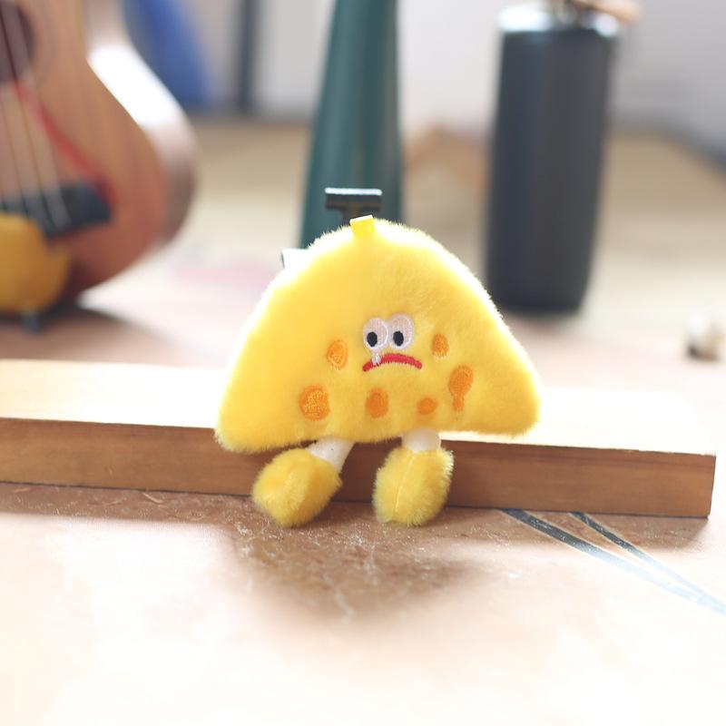 Toast Small Bread Pendant Plush Toy Doll Cartoon School Bag Hanging Decoration Keychain Doll Doll