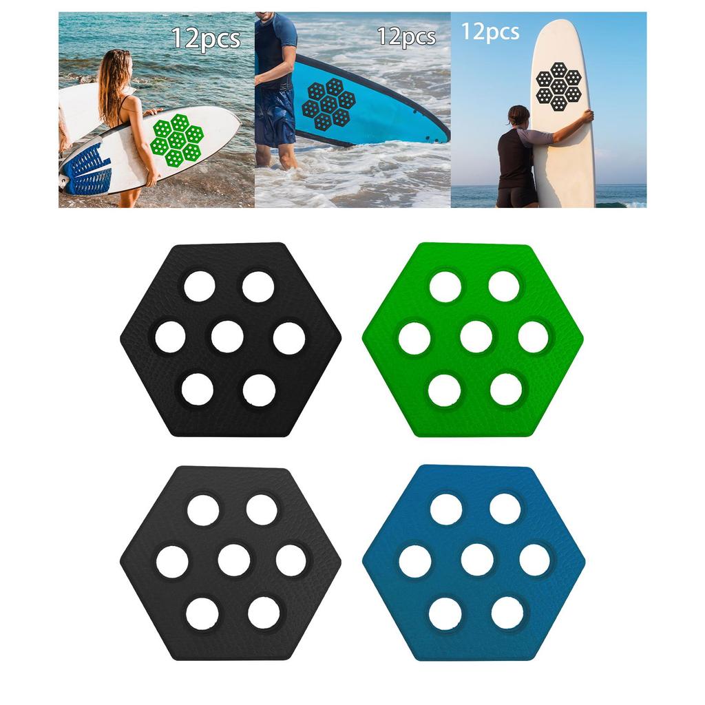 12Pcs Hexagon Surfboard Pads Deck Grip for Funboard Skimboards Paddleboard
