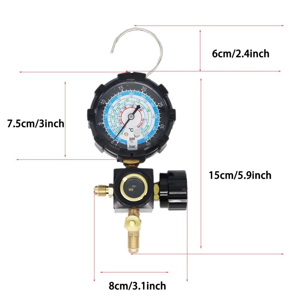 R22/R410 A134 Air Conditioner Refrigerant Meter Household Refrigerant Pressure Gauge Refrigerant Automobile Single Meter Tool