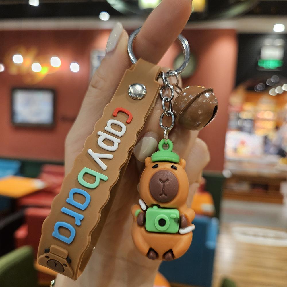 Breloc Capibara Creativ Capibara Zburătoare Jun Breloc Chei Auto Păpușă Le Stivuită Pandantiv pentru Geantă 5.6*2.6cm brown