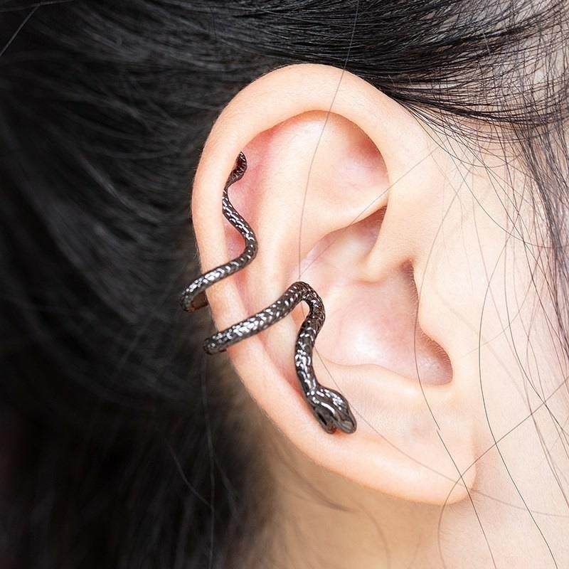 1 Pack Snake Pierced Earring Clip Non Pierced Punk Non Ear Clip Women Men Fake Pierced Jewelry Ornament
