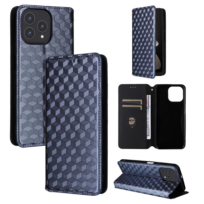Cubot P80 Leather Flip Case with 3D Texture, Magnetic Closure, and Card Slot.