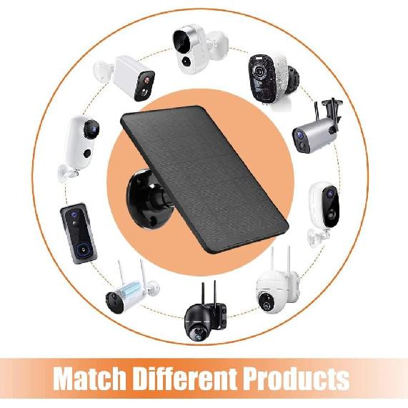 Solar Panel Charger -Weather Resistant, 4W 5V Solar Panel Wall Mounting Low-Power Solar Charging Panel Waterproof for Doorbell Security Camera,Bird