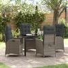 VidaXL 5-Piece Garden Dining Set with Gray Cushions Poly Rattan 3380500