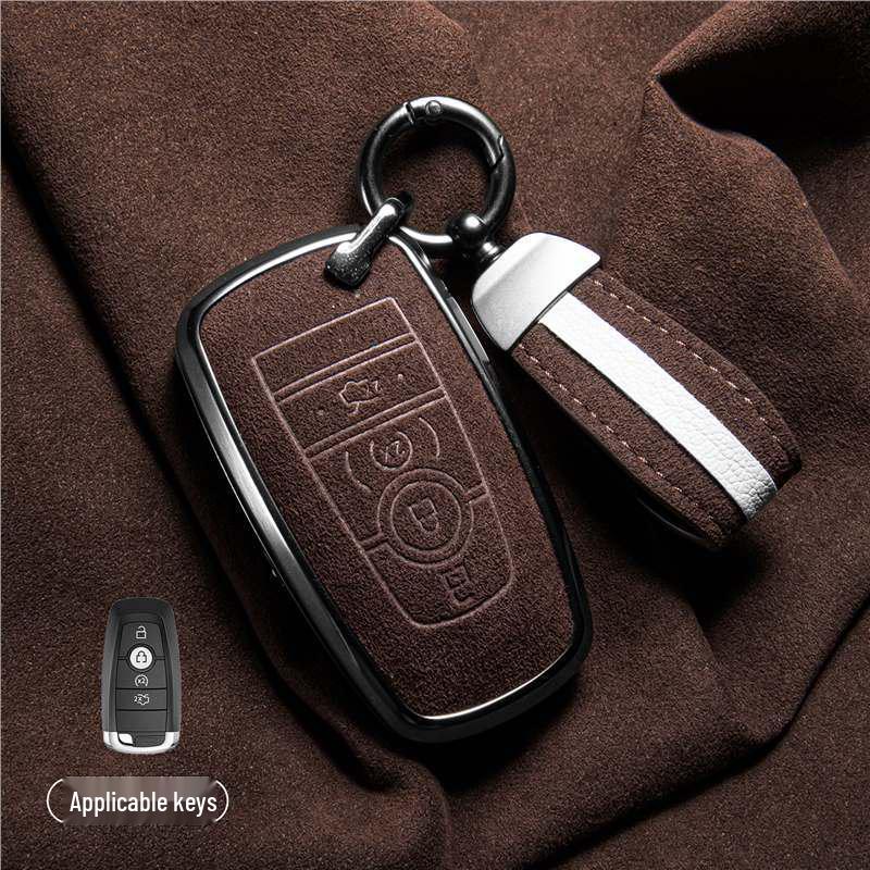 Luxury Suede Key Covers for Ford Explorer ST, Escape, Edge, 4WD, Mondeo, and EVOS