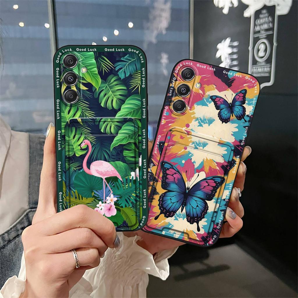 Protective Cartoon Phone Case For Samsung Galaxy M34 5G/F34/SM-M346B Card Bag Fashion Design Anti-dust Full Wrap TPU