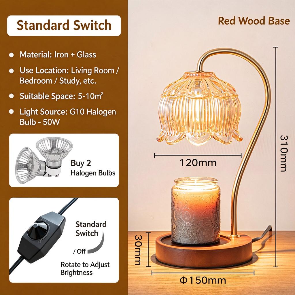 Marble Wax Melt Warmer Lamp, Flameless Scented Candle Melter Lamp With Timer, Retro American Style Aroma Diffuser Night Light For Bedroom Living Room
