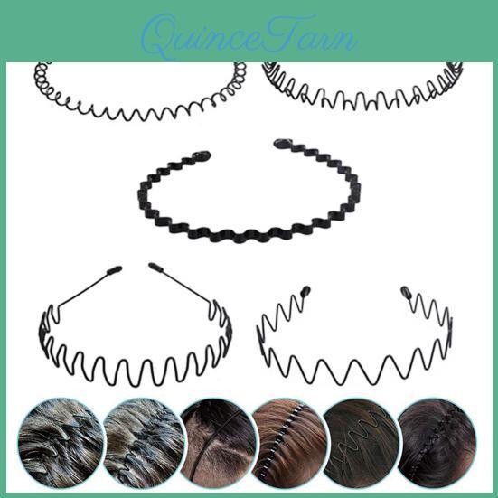 Unisex Metal Headbands Black 5810pcs Spring Wavy Hairband Nonslip Sports Hair Hoop For Men Women Fitness Daily Wear