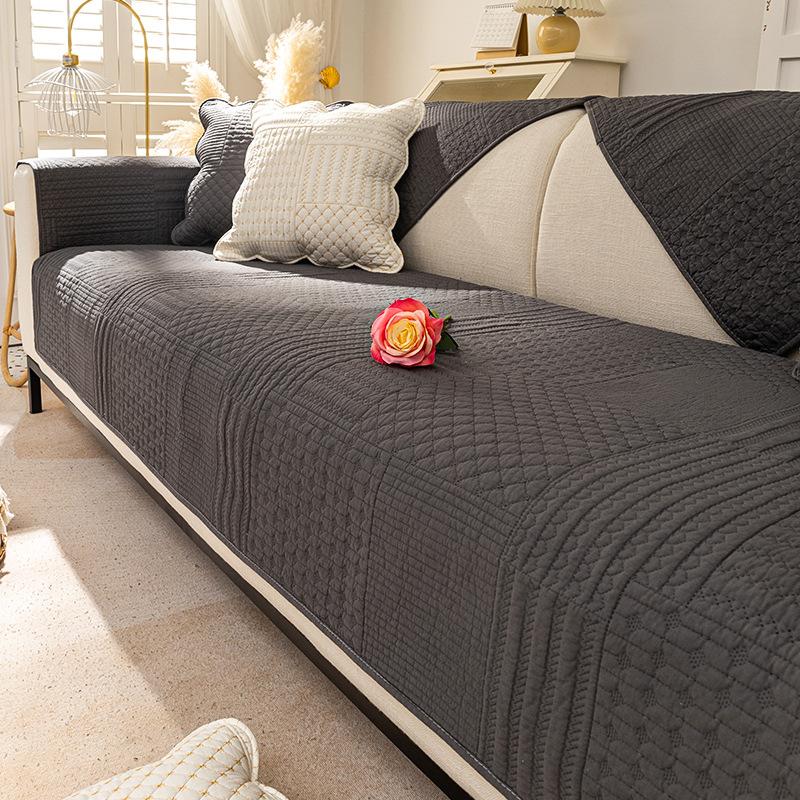 Spring Breathable Non-Stuffy Sofa Cushion Nordic Minimalist Style Sofa Cover Cloth Backrest Towel Universal Non-Slip Seat Cushion