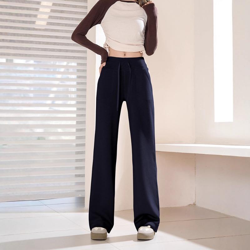 Modal Wide-leg Pants Women's New Wear Drape and Thin High Waist Straight Narrow Version Loose Sports Casual Pants