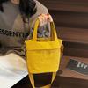 Korean Lazy Wind Handbag Women's Small Bag 2025 New Nylon Bucket Bag Simple Messenger Canvas Bag