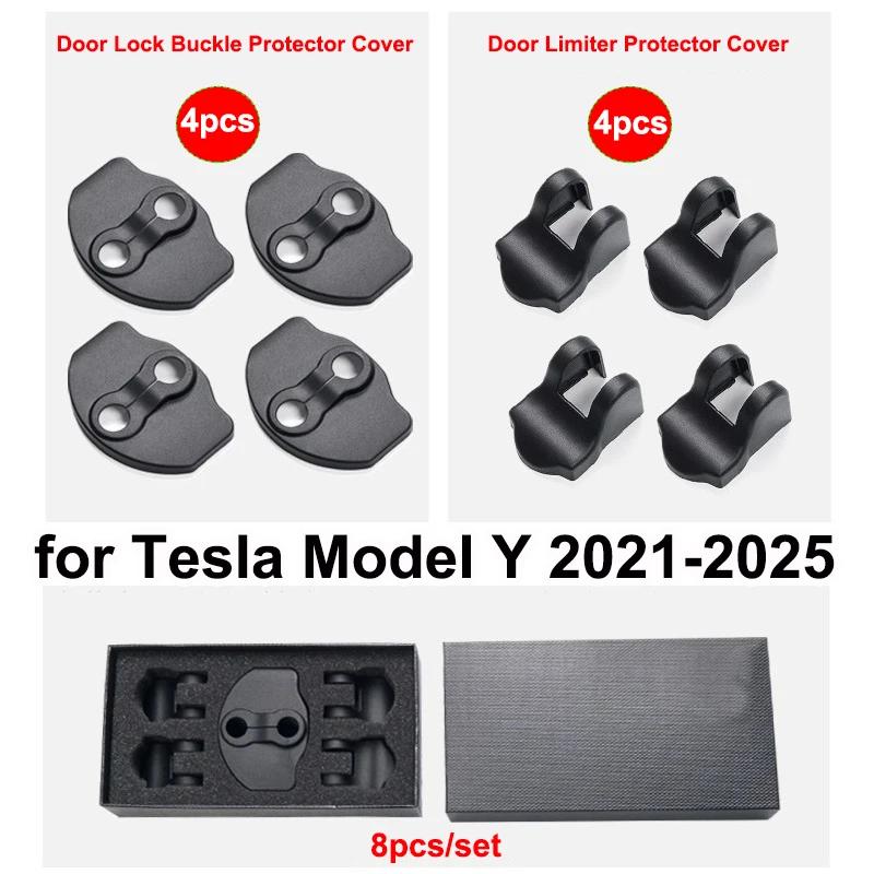 for Tesla Model 3 Y Juniper Highland 2025 ABS Car Door Lock Protective Check Arm Stopper Latch Guard Limiter Protector Cover Kit