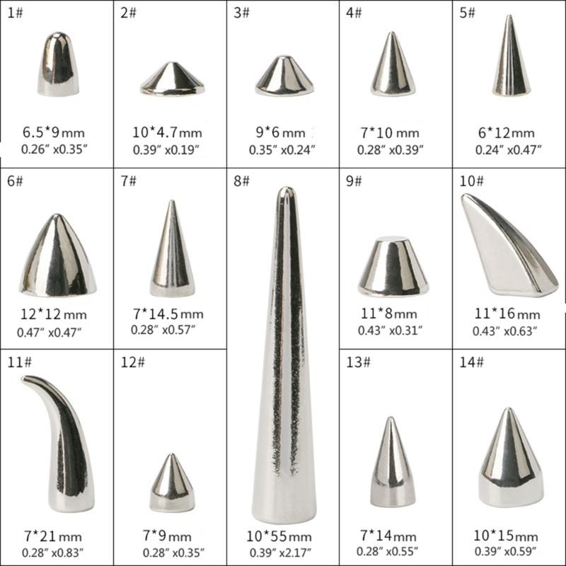 10Pcs Decorative Rivets Set Punk Style Nail Buckles Screw Mount Stud Rivets DIY Crafts PU Belt Shoes Clothing Spikes