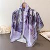 Spring And Summer Thin Simulated Silk Printing Large Square Scarf Silk Scarf Shawl Headscarf Beach Scarf Neck Scarf Decorative Women'S Scarf