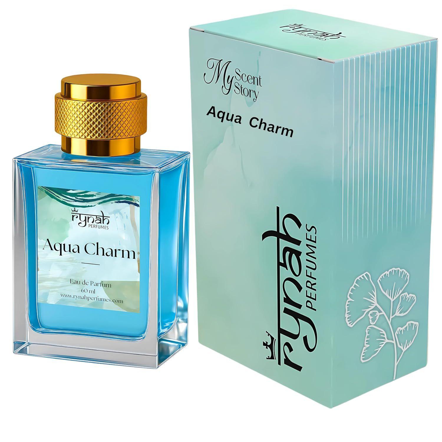 

Rynah Perfumes: Aqua Charm Eau de Parfum for Men – Fresh Aquatic Marine Fragrance 60ML