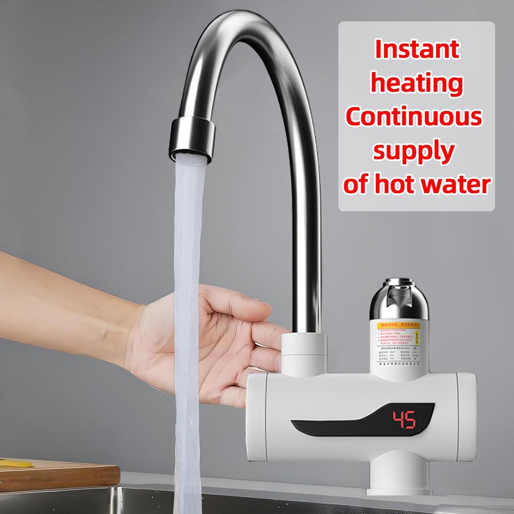 Instant Electric Water Heater Faucet With Digital Display Hot Cold Tap For Kitchen Sink 3000W Rapid Heating Stainless Steel