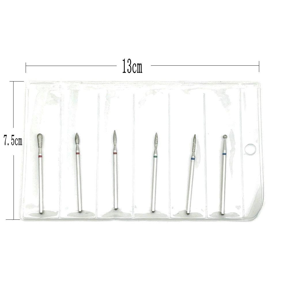 6Pcs Cutter for Manicure Carbide Diamond Nail Drill Bit Set Milling Cutters Nail Art Pedicure Tools Kit Nail Drill Bits