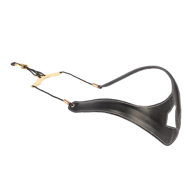 Saxophon-Nackenband Länge Verstellbar PU-Leder Gepolstert Weiche Nackenschlinge Saxophon-Schultergurt für Saxophonzubehör