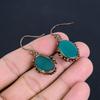 Green Chalcedony Copper Electroformed Earrings, Handmade Gemstone Earrings Jewelry, Gifts For Wife Brand New Earrings