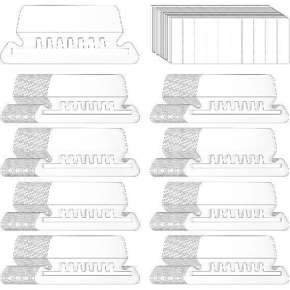 200 Pcs Hanging File Folder Tabs and 200 Pcs 2 Inch erts Labels, Plastic File Folder Tabs for Hanging Folders Files (Transparent) прозрачный