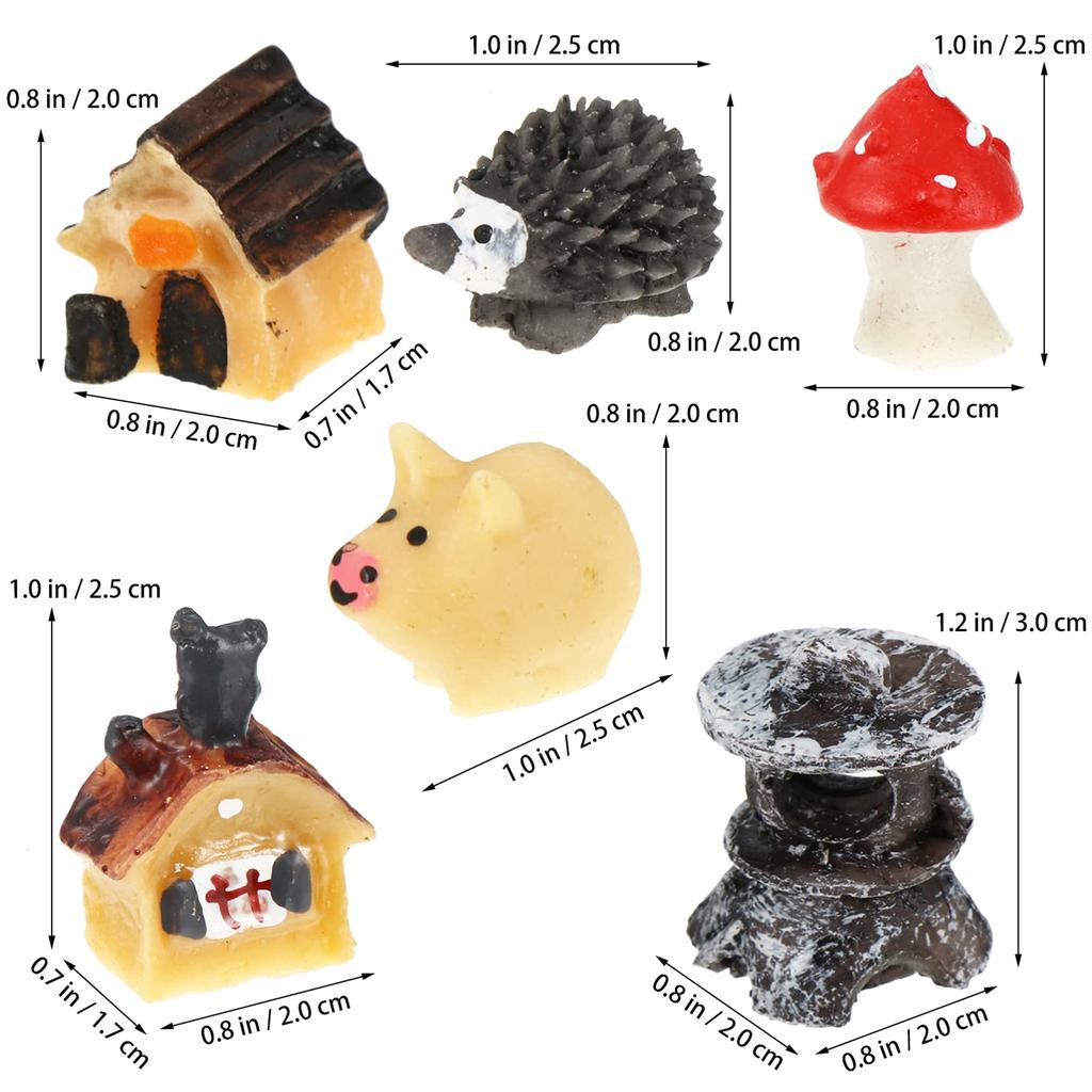 FRCOLOR 30pcs Miniature Garden Ornaments, Succulent Plant Decorations, Bonsai Figurines, Small Resin Decorations for Terrariums, Indoor and Outdoor