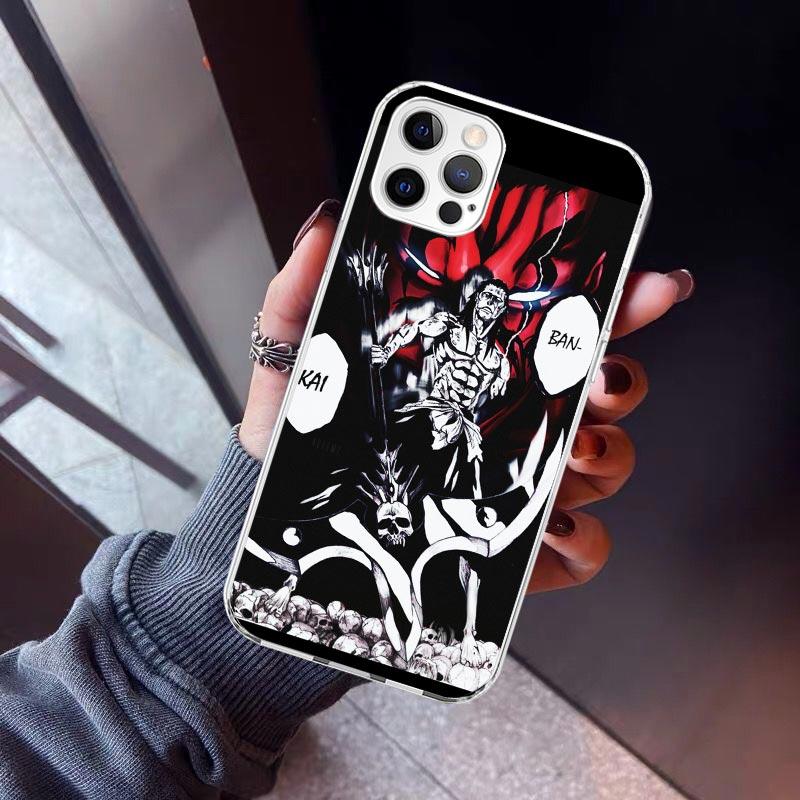 Zaraki Kenpachi Bleach Phone Case For iPhone 17 Air 11 13 Mini 14 15 Plus 16 12 Pro Max 16E SE 7 8 Pattern Soft TPU Back Cover