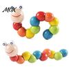 Caterpillar Fidget Kids Wooden Bead Toy, Educational Twisting Toy for Fine Toys Motor Skills, Number Color Preschool Learning Toddlers Early Education