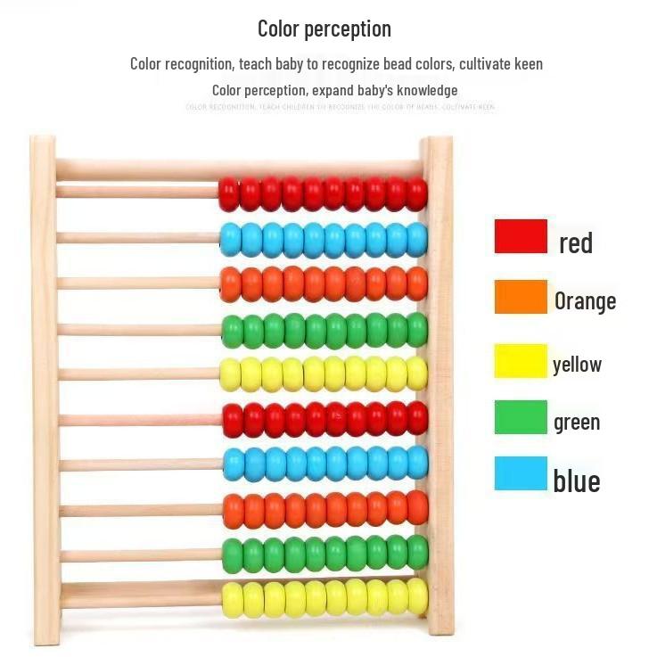 Massivholz-Abakus für die frühe mathematische Bildung - Montessori-Zählperlenrahmen Lernspielzeug für Kinder