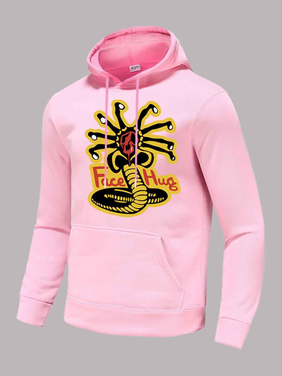 Hooded sweater autumn and winter outer FACEHCG letter print hooded casual sweater S