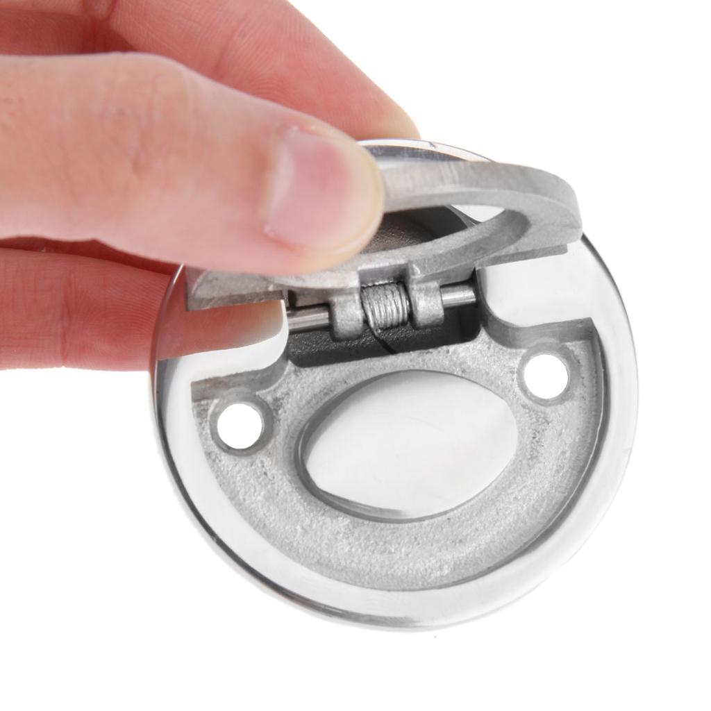 1pc Yacht Boat Cabin Recessed Flush Pull Lift Handle Ring Round Hatch Latch Floor Buckle Marine 316 Stainless Steel Yacht Locker