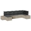 VidaXL Ensemble de canapés de jardin 7 pièces avec coussins gris clair en poly rotin 3347152