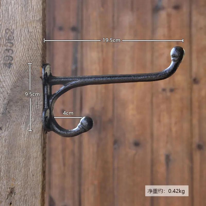 Retro Iron Art Cast Iron Hook Courtyard Garden Outdoor Wall Decoration Clothing Store Clothing Hat European Style Clothes-hook