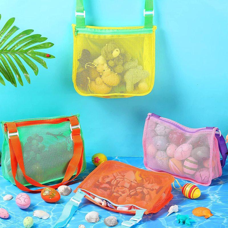 Beach Toys Mesh Beach Bag Kids Sand Toys Bags Travel Toys Shell Collecting Bag Seashell Bag Swimming Accessories For Kids