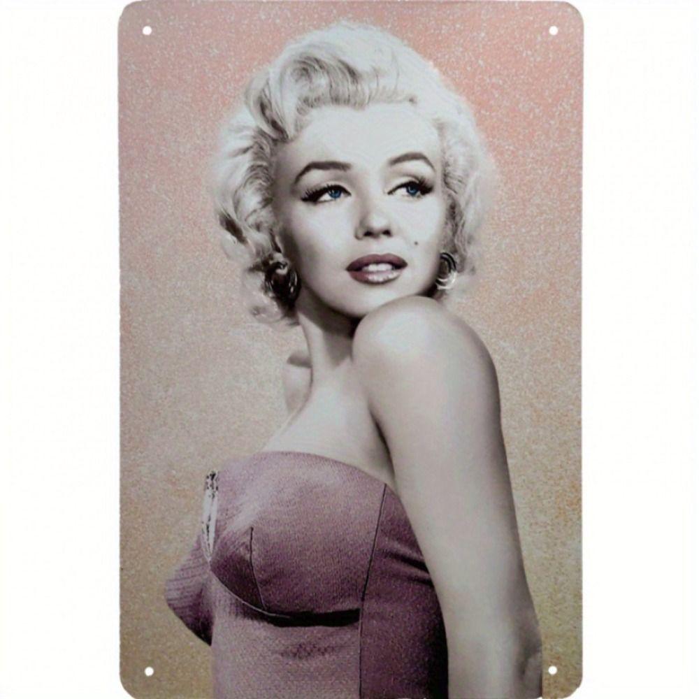 Tin Metal Plaque with Winter Female Pattern, Wall Art, Size 20x30cm, with Pre-drilled Holes, Suitable for Bedroom, Perfect for Gift