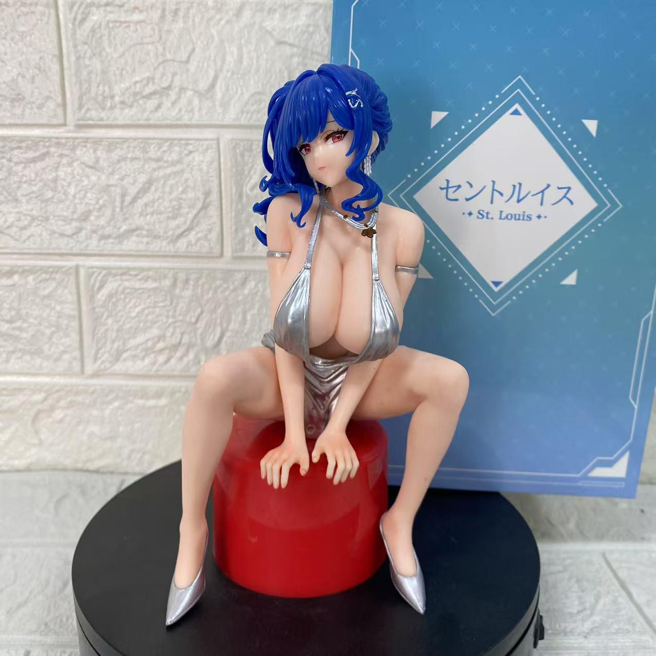 Azur Lane St. Louis Sitting Pose 2D Beautiful Girl Model Figure Ornament