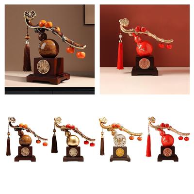 Lucky Persimmon Resin Statue Blessing Sculpture Gift Cabinet Feng Shui Ornament