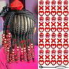 Style Braid Charms 60Pcs Hair Accessories, Heart Letter Shape Rings, Large Hole Design Thick Jewelry Beads for Braids Dreadlocks