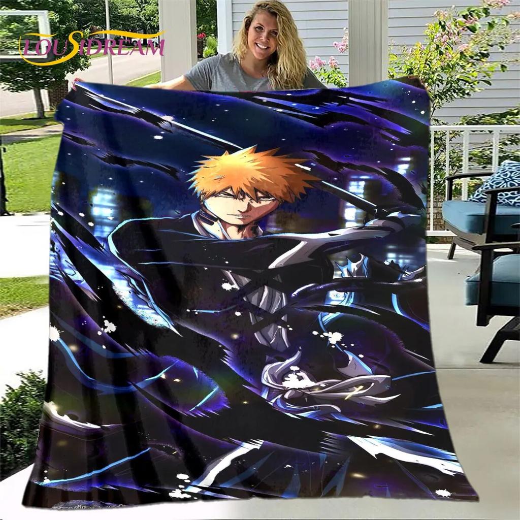 Japan Anime Bleach Cartoon Soft Plush Blanket,Flannel Blanket Throw Blanket for Living Room Bedroom Bed Sofa Picnic Cover Kids