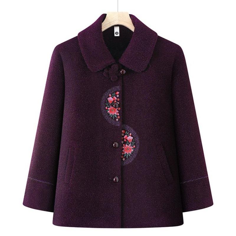 

Winter woolen jacket plush warm new mink top old lady clothes 5XL [recommended 150-80kg] фиолетовый