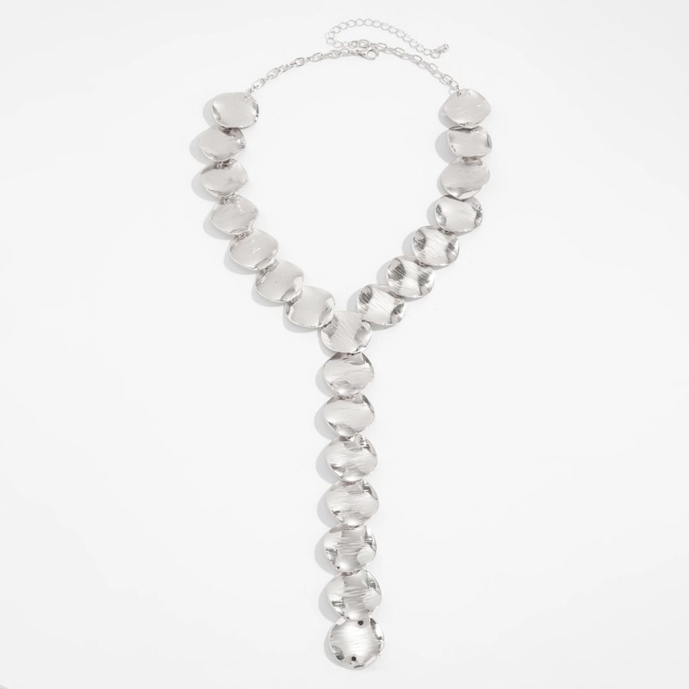 Bohemian Y Shape Necklace Metal Chain Gold Jewelry Fashion Sequin Drop Earrings  Collarbone Chain