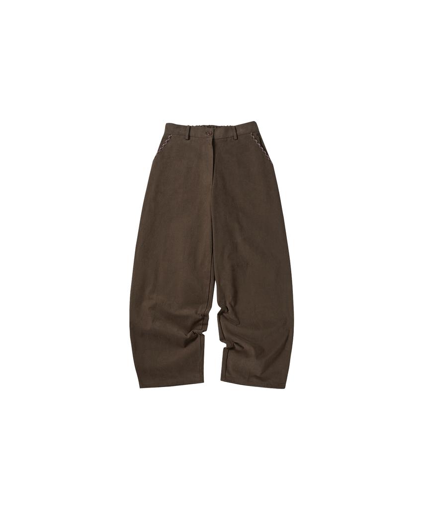 COMONINOZ W Check To Pocket Pant [Brown]
