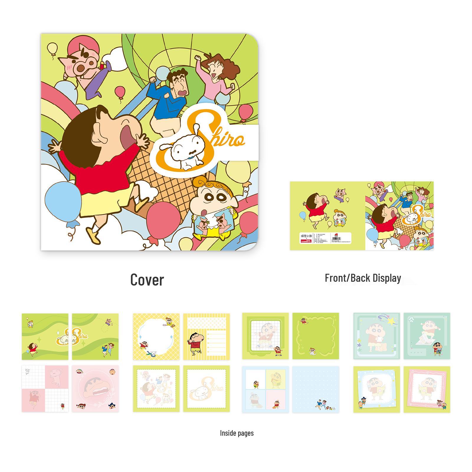 Crayon Shin-chan Magnetic Buckle Notebook: Cute PU Leather Student Planner Diary