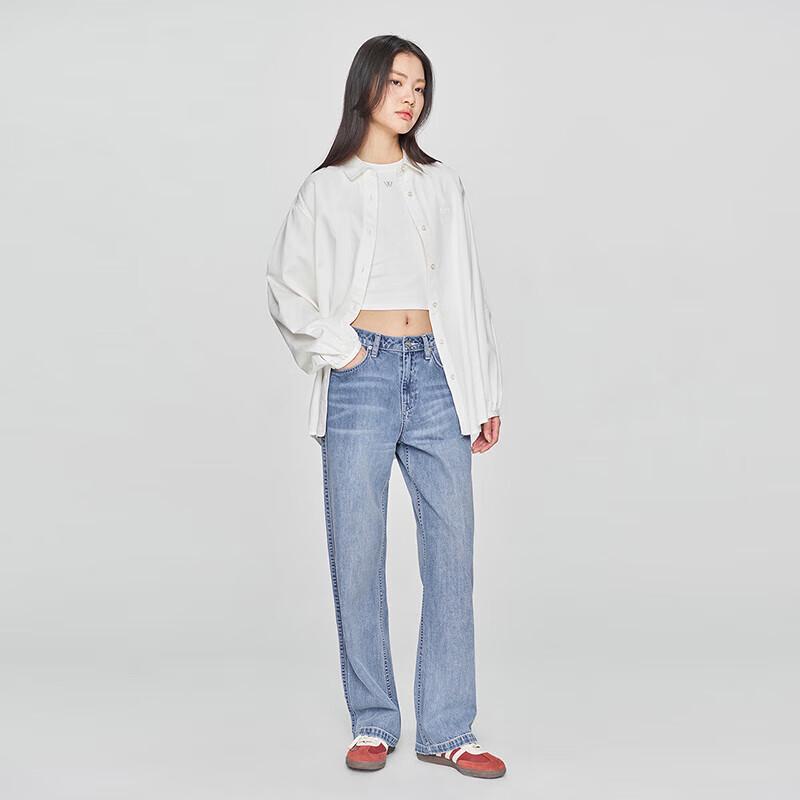 Lee Women's Mid-Waist Straight Leg Tencel Blend Jeans