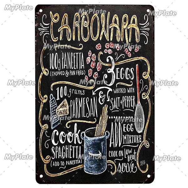 Italy Food Vintage Metal Sign Placă de tablă Vintage Bucătărie Placă Decor Home Wall Decor Bar Semn Home Decor Fructe Poster