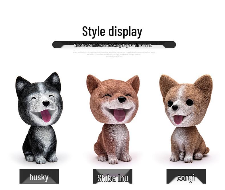 Bulldog Bobblehead Car Ornament | Cute Resin Dashboard Decor