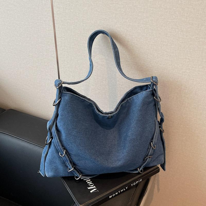 Damen Mom Bag Denim Große Kapazität Stilvolle One-Shoulder Hand Crossbody Bag für Frauen