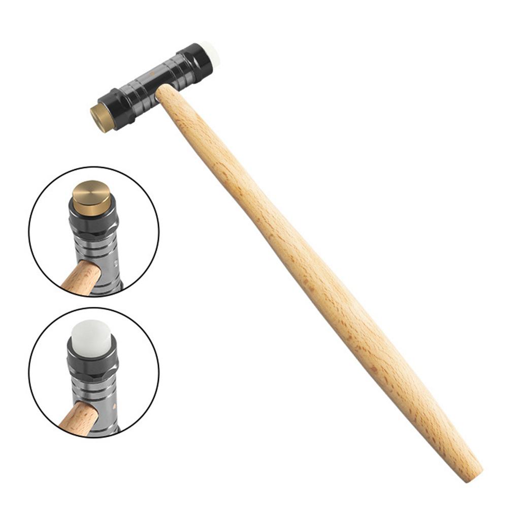 Lightweight Double Head Hammer Suitable for Watchmakers Jewelry and Instrument Repair Wood Handle Home Professional Use