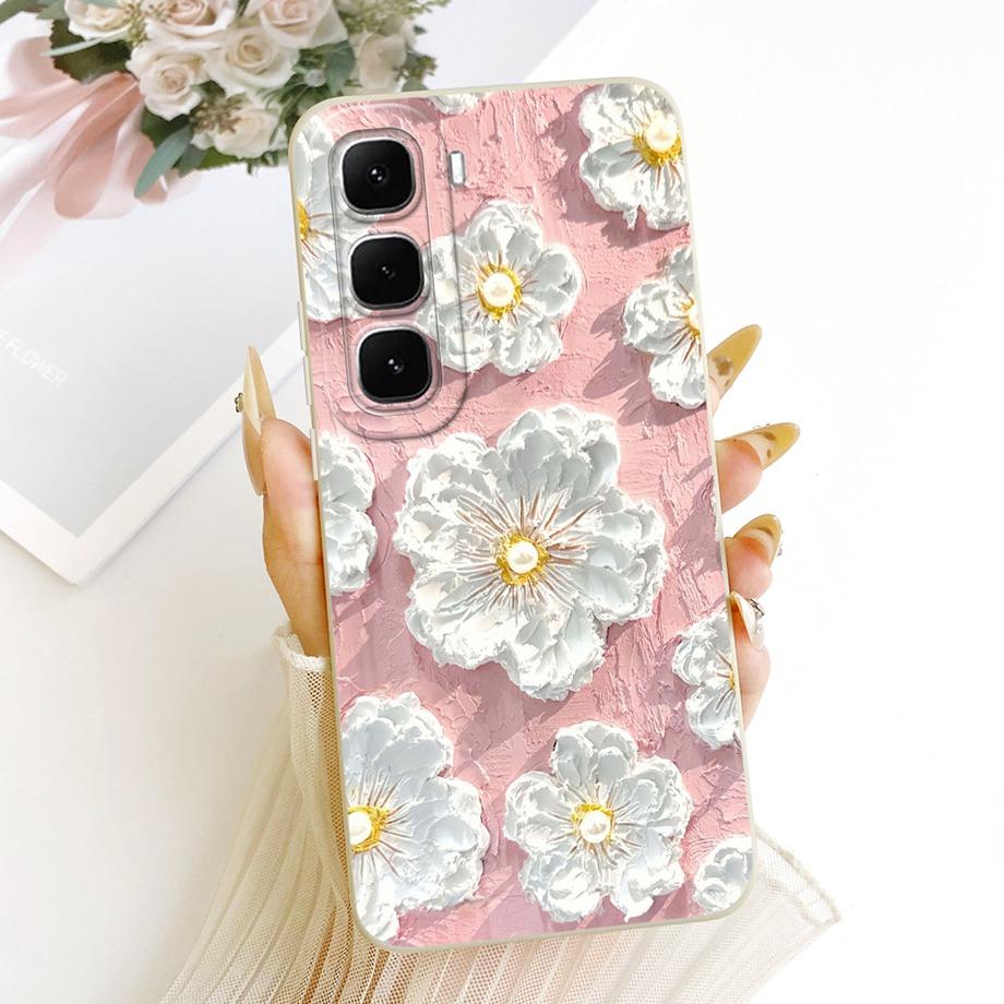 Phone Case For Infinix Hot 60 Pro 60i Black Cat Cartoon Dragon Animals Pattern Bumper For Hot 60 Pro+ Soft Liquid Silicone Cover